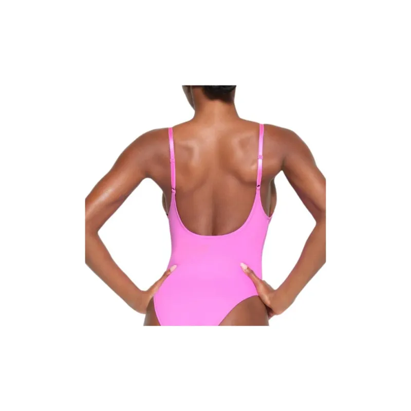 SKIMS SIGNATURE SWIM SCOOP NECK ONE PIECE One-piece Swimsuit Women's NEON ORCHID/Neon Orchid-2