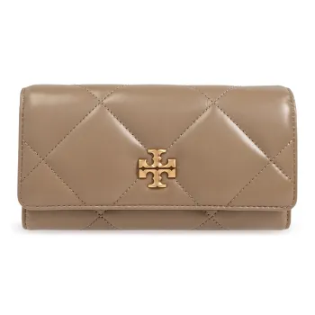 TORY BURCH Kira Leather Wallet Women's Beige