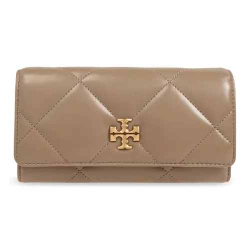TORY BURCH Kira Leather Wallet Women's Beige