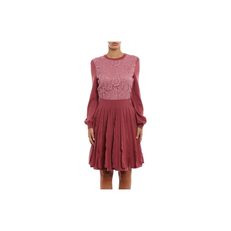 Valentino Long Sleeved Dresses Women's Pink-2