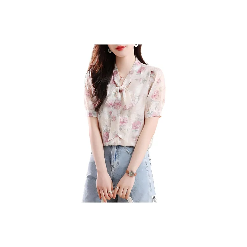 ETSE Shirt Women's Pink Mixed Flowers-3