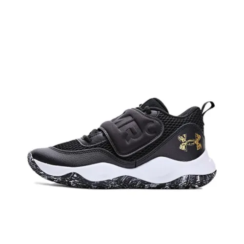 Under Armour Slip Resistant Low Top Children's Basketball Shoes Black Teenagers
