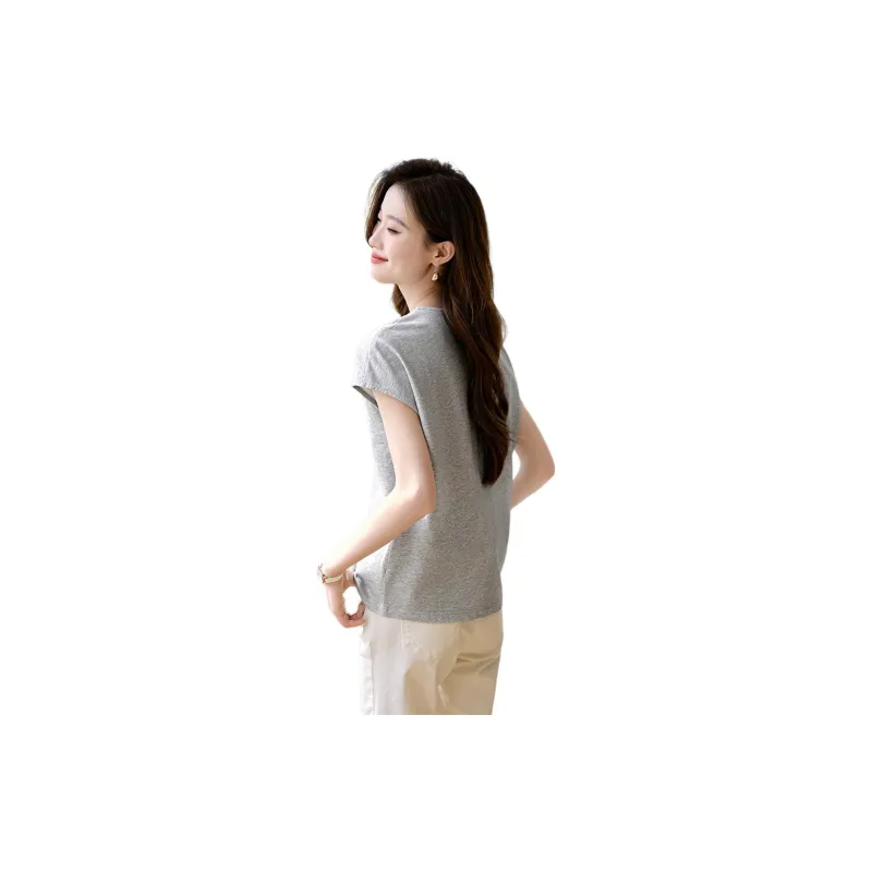 Mo Han Yi Mei T Shirt Women's Light Gray-2