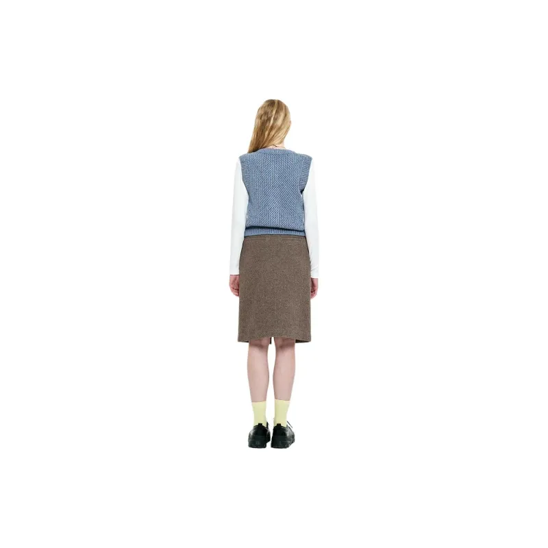 Kirsh FW23 Casual Long Skirt Women's Brown-2