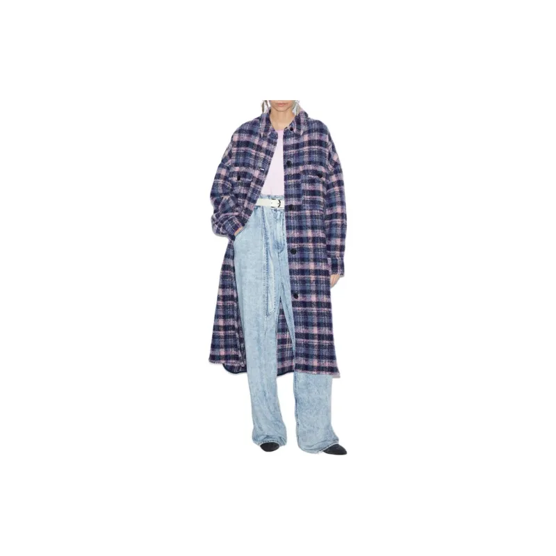 ISABEL MARANT ETOILE Long Sleeved Checked Coat-1