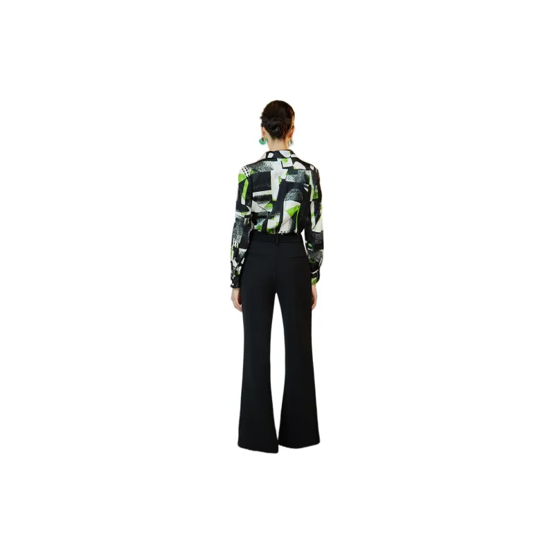 BBLLUUEE Shirt Women's Black Emerald Green-0