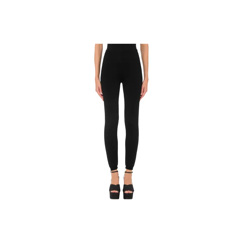 MOSCHINO Logo-pattern Print Knit Leggings-1