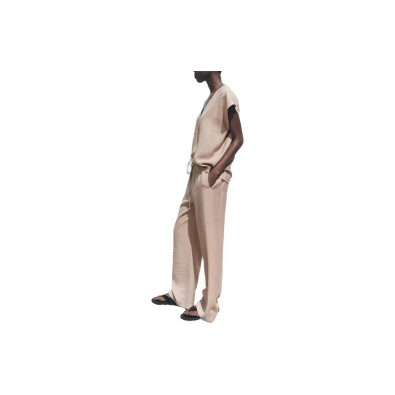 ZARA ZW Series Casual Pants Women's Pink-4