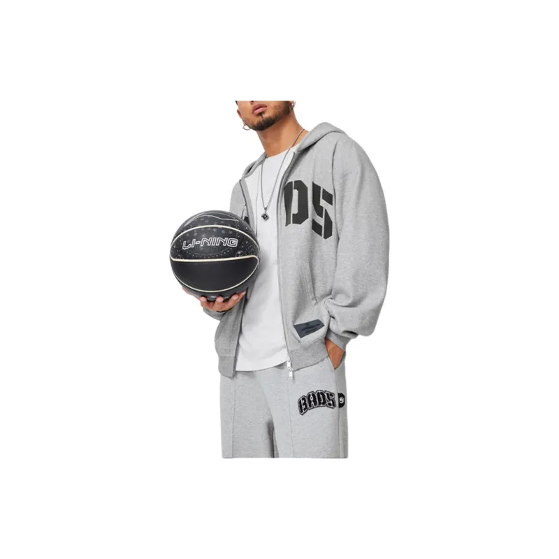 LiNing BadFive Sweatshirt Men's H110AB Heather Gray Lunar Surface Mixed Gray-3