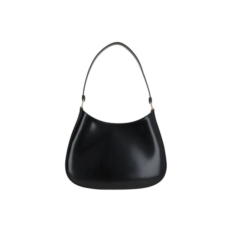 PRADA Cleo Shiny Leather Crescent Bag Handbag Shoulder Bag Women's Black-1