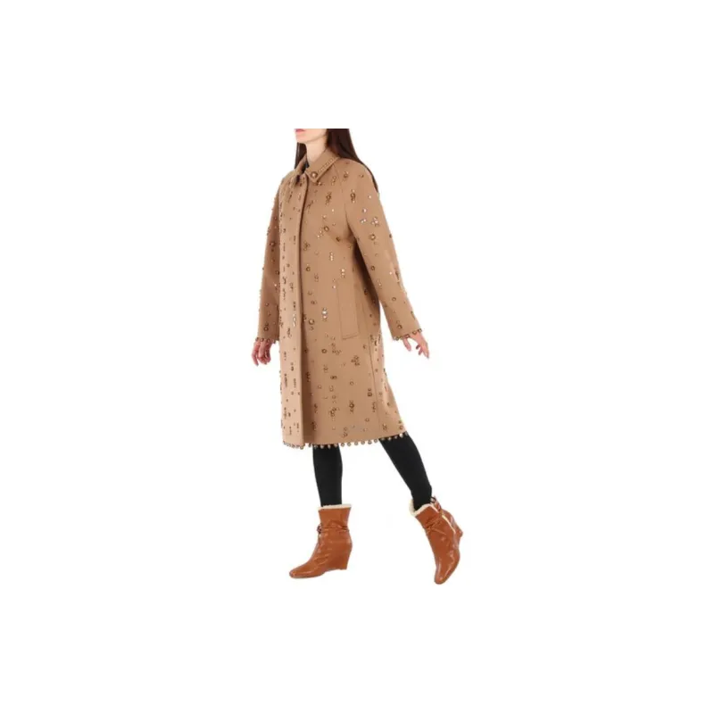 Burberry Coats Women's Camel-4