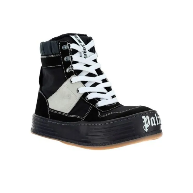 PALM ANGELS High Top Skateboard Shoes 3.5cm Men's Black White-2