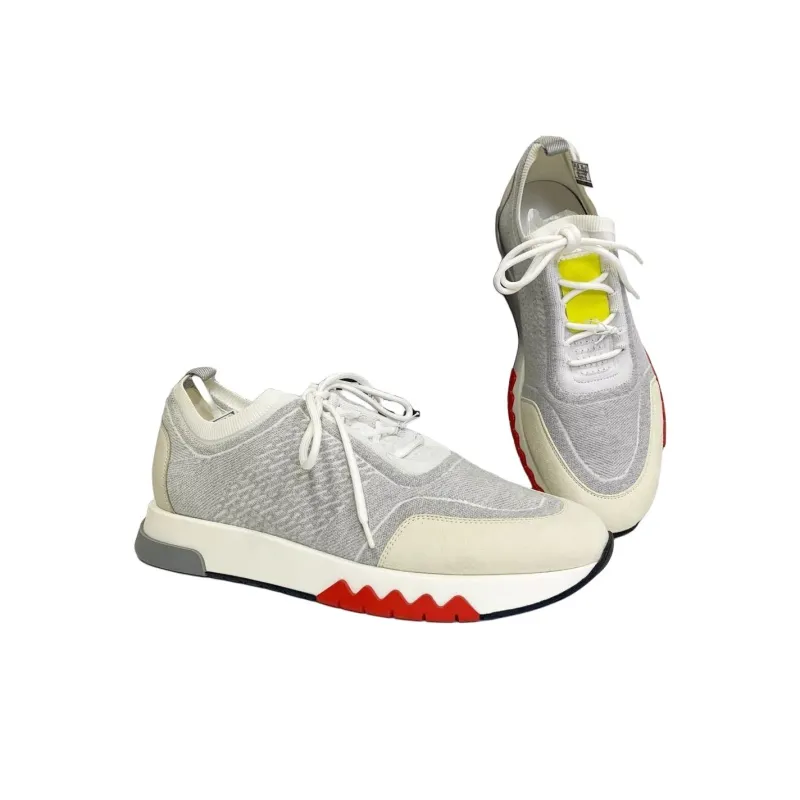 HERMES Addict Low Top Casual Shoes Men's Gray-3