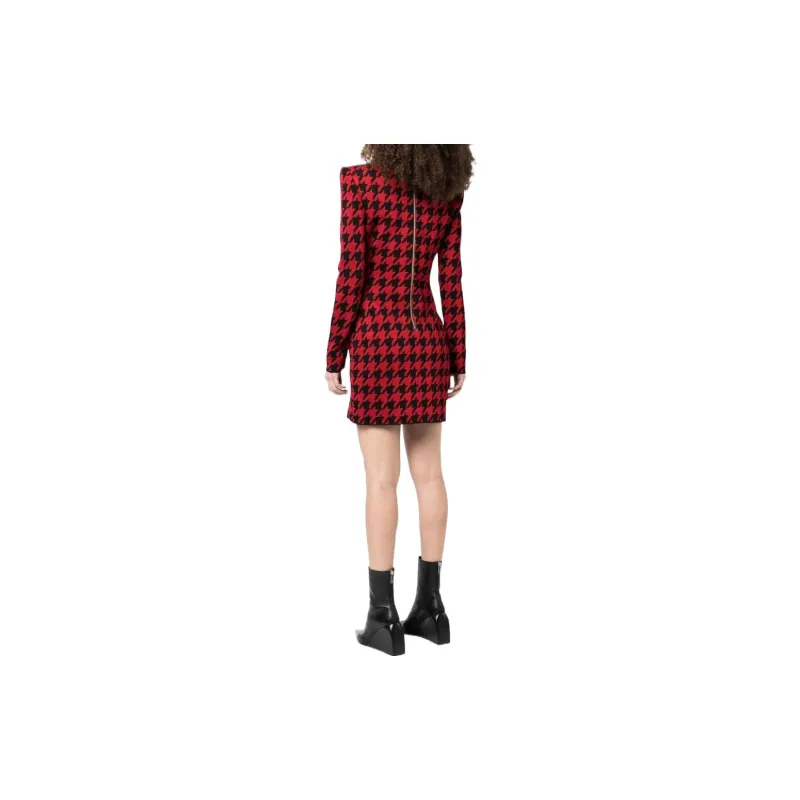 BALMAIN Long-Sleeved Dresses Women's Red-2
