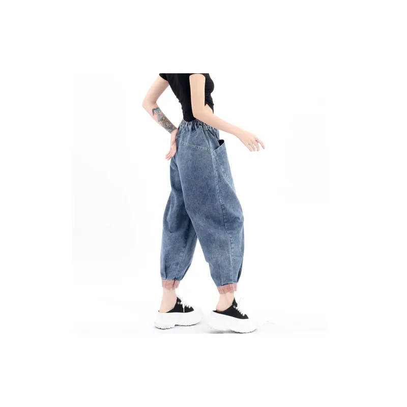 QYPRF Loose Fit Harem Pants Jeans Women's-2