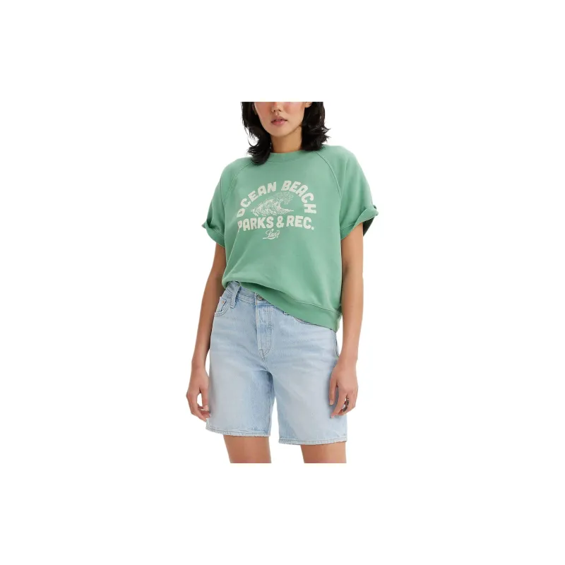 Levis T-Shirts Women's Green-1