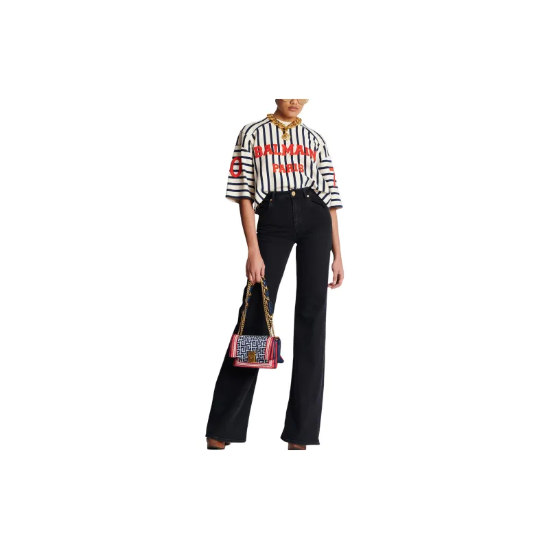 BALMAIN High waist Flared Jeans-5
