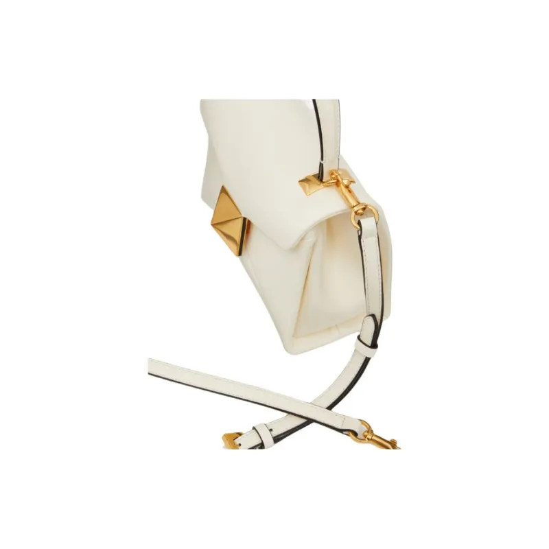 Valentino One Stud Sheepskin Shoulder Bag Crossbody Bag Handbag Mini Women's Ivory White-3