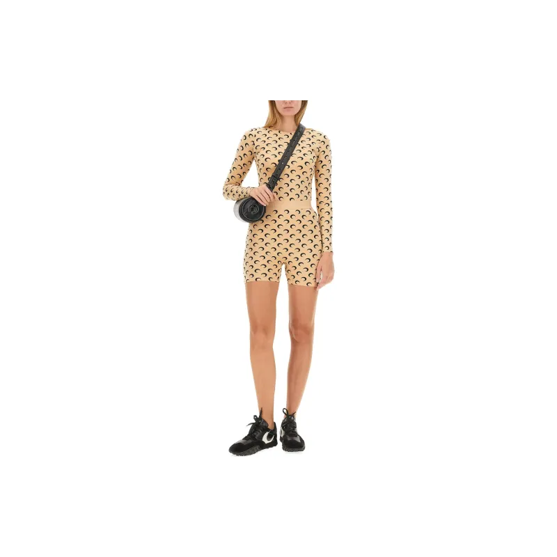 Marine Serre Regenerated All Over Moon Jersey Cyclist Shorts 'Beige'-3