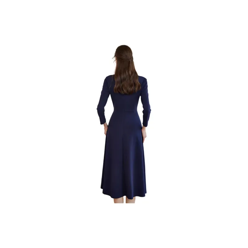 ROEYSHOUSE Long Sleeved Dress Women's Dark Blue-2