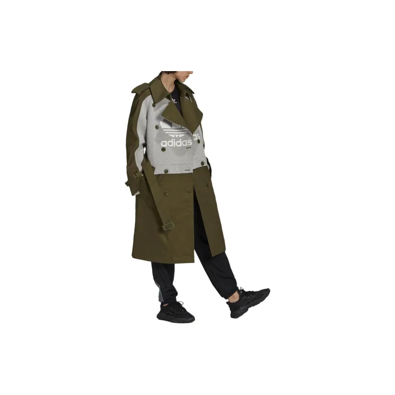 adidas originals Women's Logo Trench Coat Brown-5