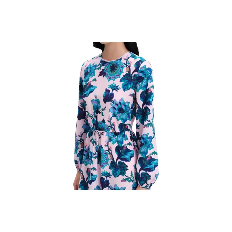 DVF Diane Von Furstenberg Floral print Long sleeved Midi Dress-6
