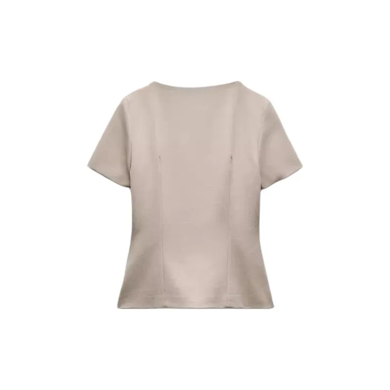 ZARA Regular T Shirt Women's Dark Beige-1