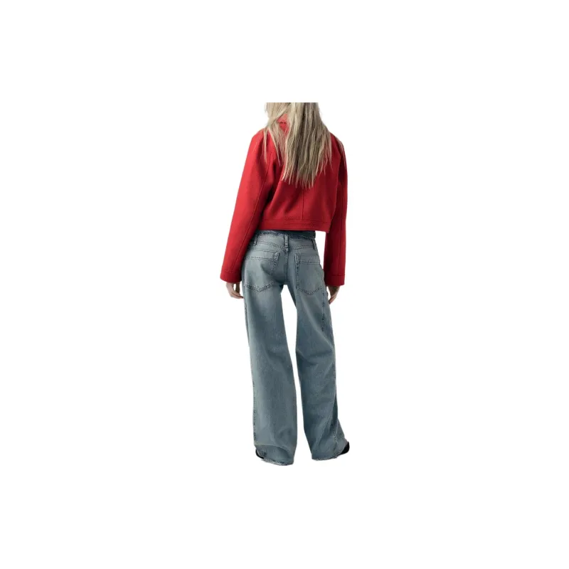 ZARA Jackets & Coats Women's Red-3