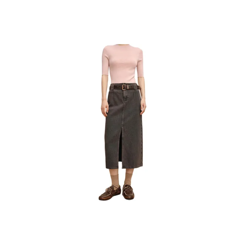 Orange Desire Denim Long Skirts Women's-4