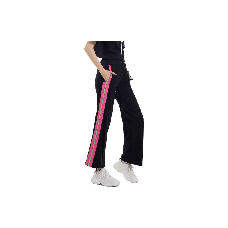 DSG DISGUSTO SS22 Straight Sports Pants Women's Black Pink-3
