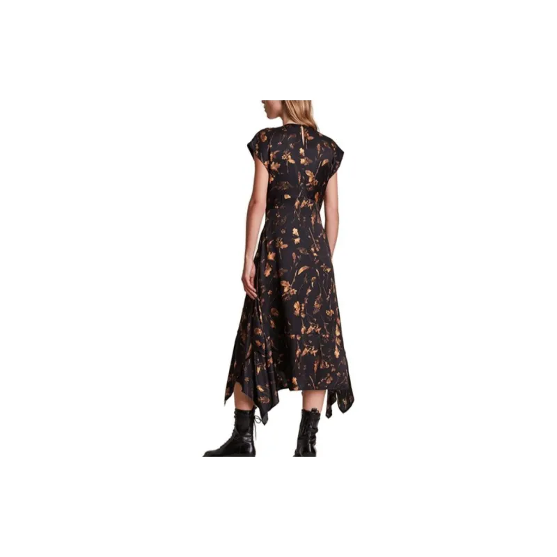 ALLSAINTS Short-Sleeved Dresses Women's Black Gold-3