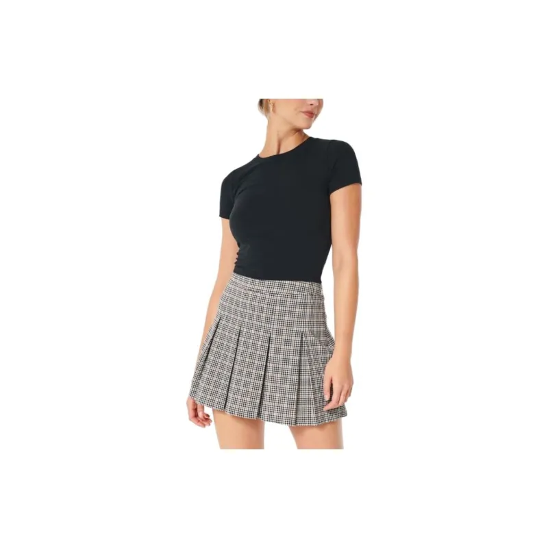 Hollister Casual Short Skirts Women's White Plaid-1
