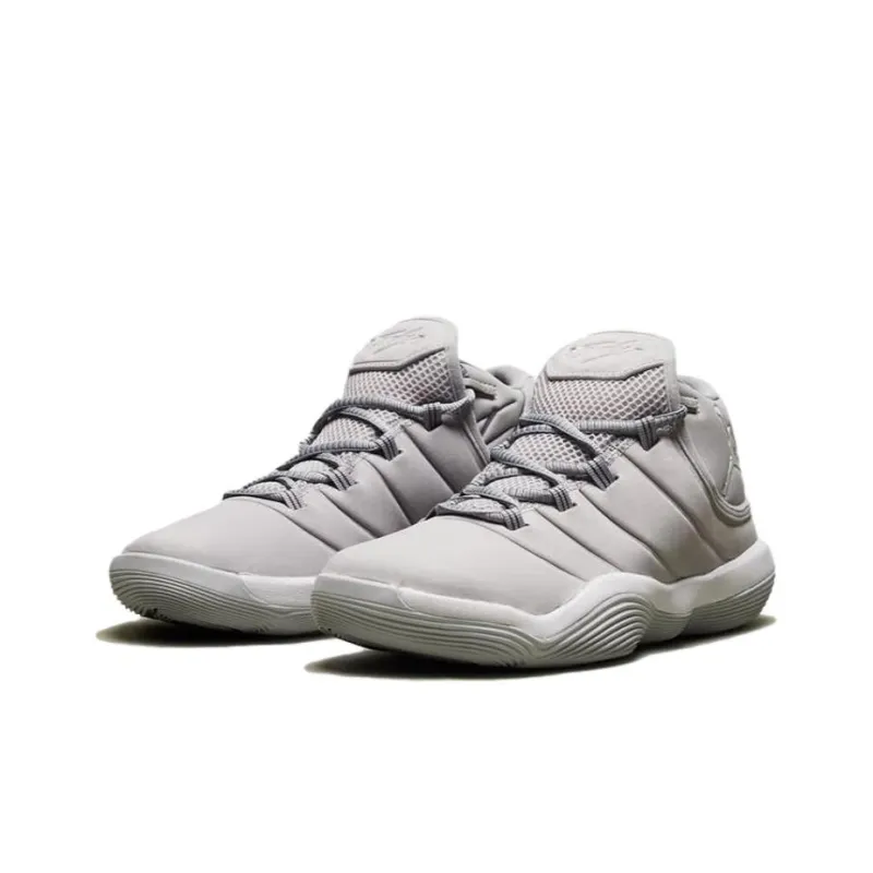 Jordan Super.Fly 2017 Cushioning And Breathable Mid Top Children's Basketball Shoes Gray Unisex-2