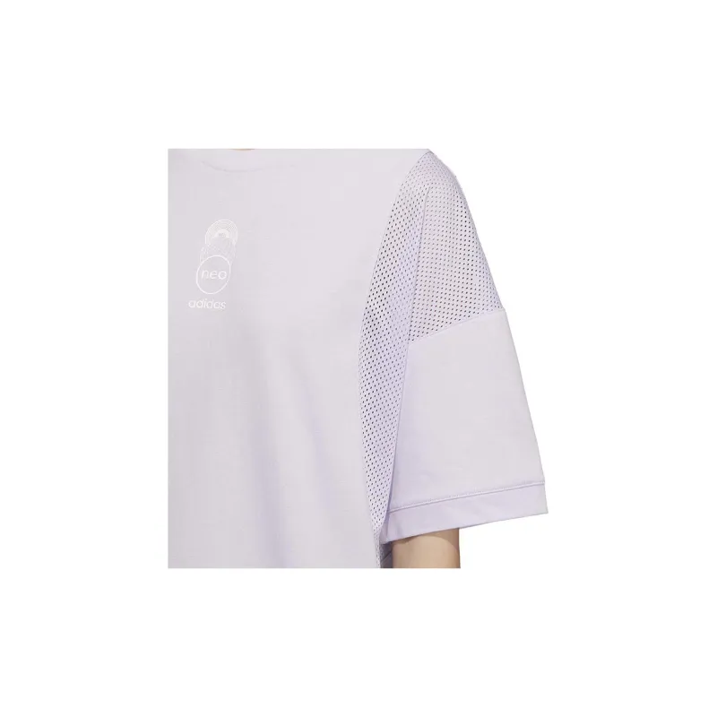 Adidas Neo Drop Shoulder Sleeve T Shirt Women's Light Purple-4