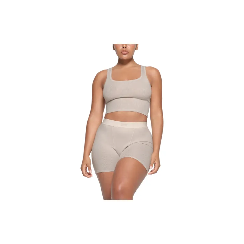 SKIMS COTTON RIB TANK Tank Tops Women's STONE/Stone Color-2