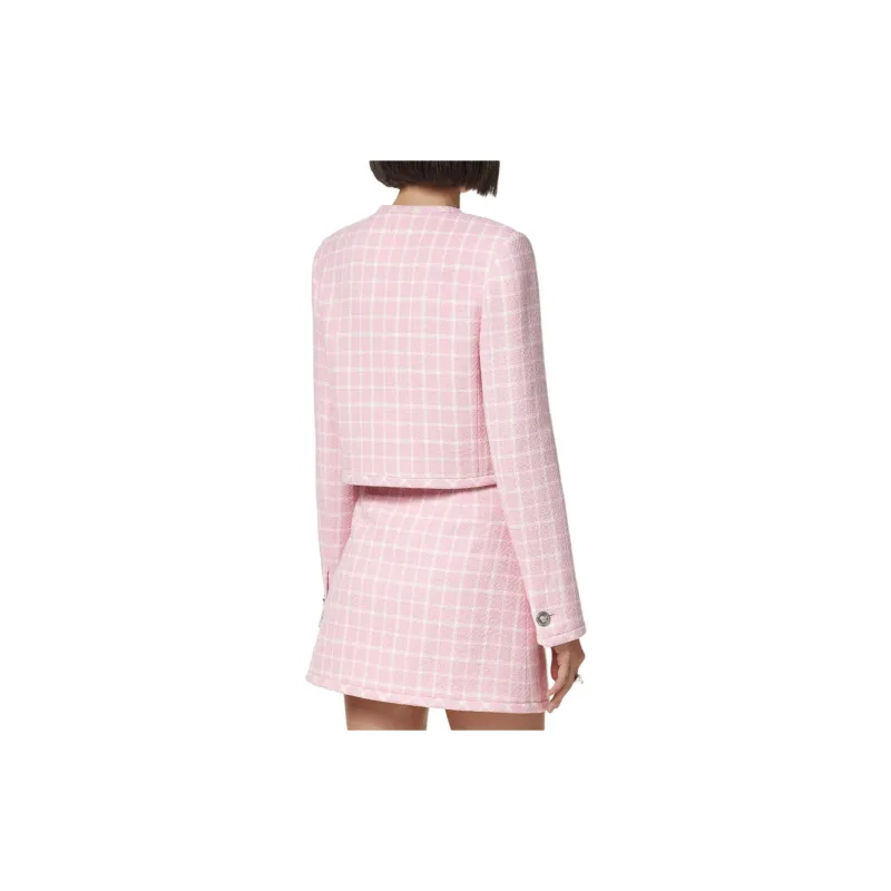 VERSACE Checked Button Up Cropped Jacket-3