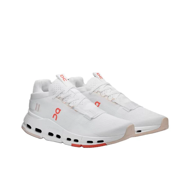 On Cloudnova 2 Anti Slip Wear Resistant Low Top Running Shoes Men's White-3