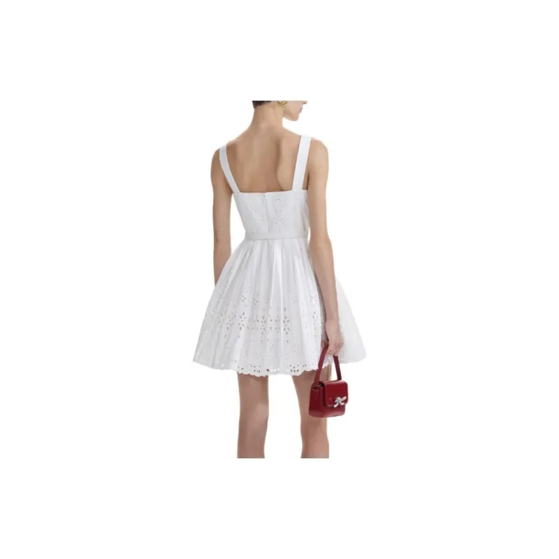 Self portrait Broderie Anglaise Mini Dress-3