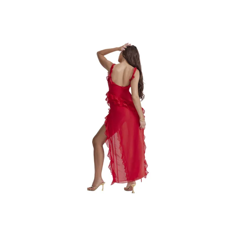 HOUSE OF CB Slip Dress Women's Cherry Red-3