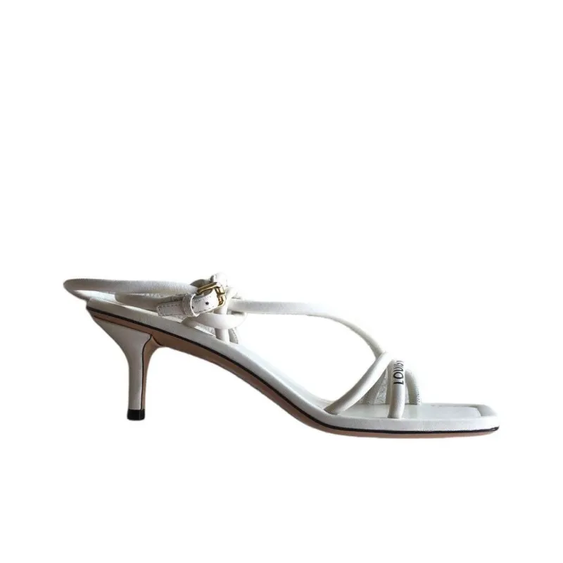LOUIS VUITTON Nova One Strap Sandals Women's White-1