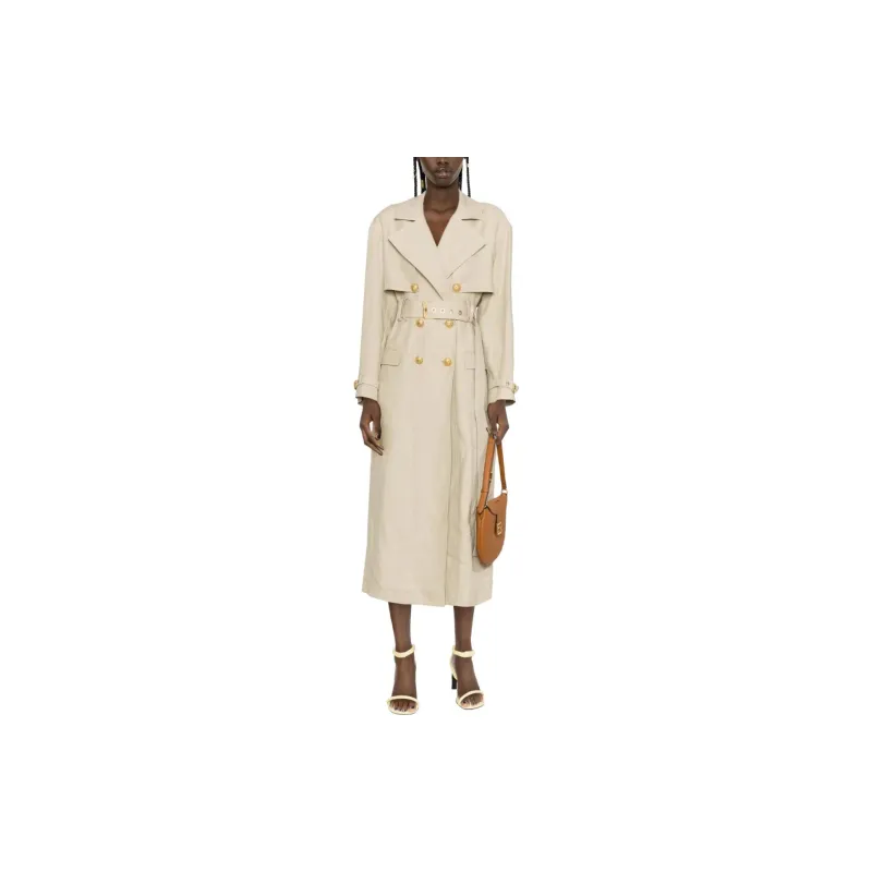BALMAIN Embellished Gabardine Trench Coat-1