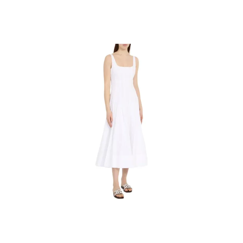 Staud Wells Pleated Corset Waist Long Dress-1
