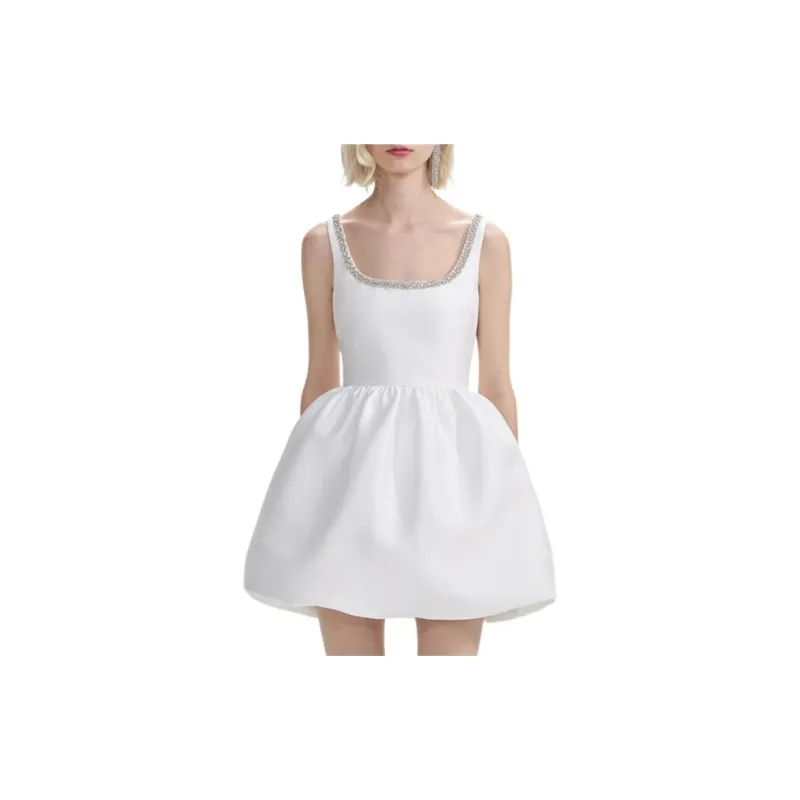 Self portrait Taffeta Flared Mini Dress-1