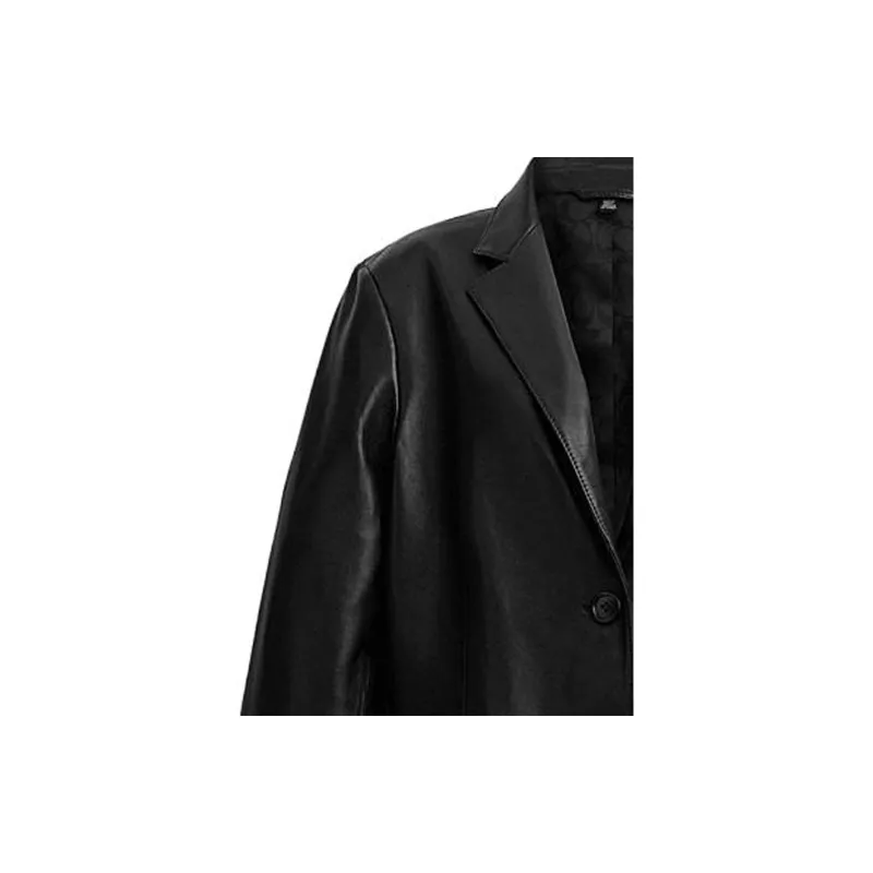 COACH Leather Jackets Women's Black-5