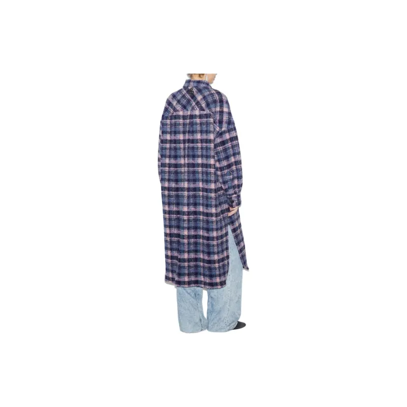 ISABEL MARANT ETOILE Long Sleeved Checked Coat-2