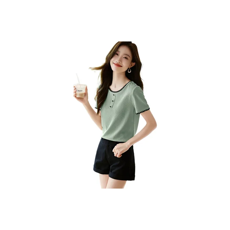 Mo Han Yi Mei T Shirt Women's Mint Green-2