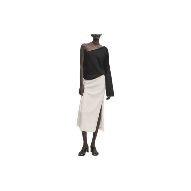 Massimo Dutti Casual Long Skirt Women's Ecru-2