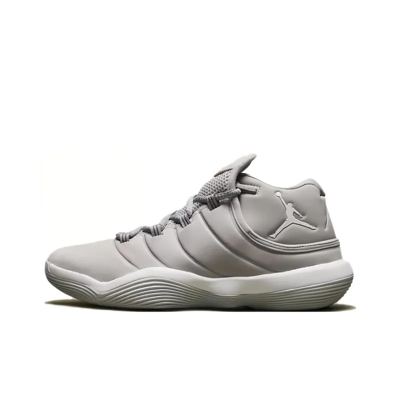 Jordan Super.Fly 2017 Cushioning And Breathable Mid Top Children's Basketball Shoes Gray Unisex-1