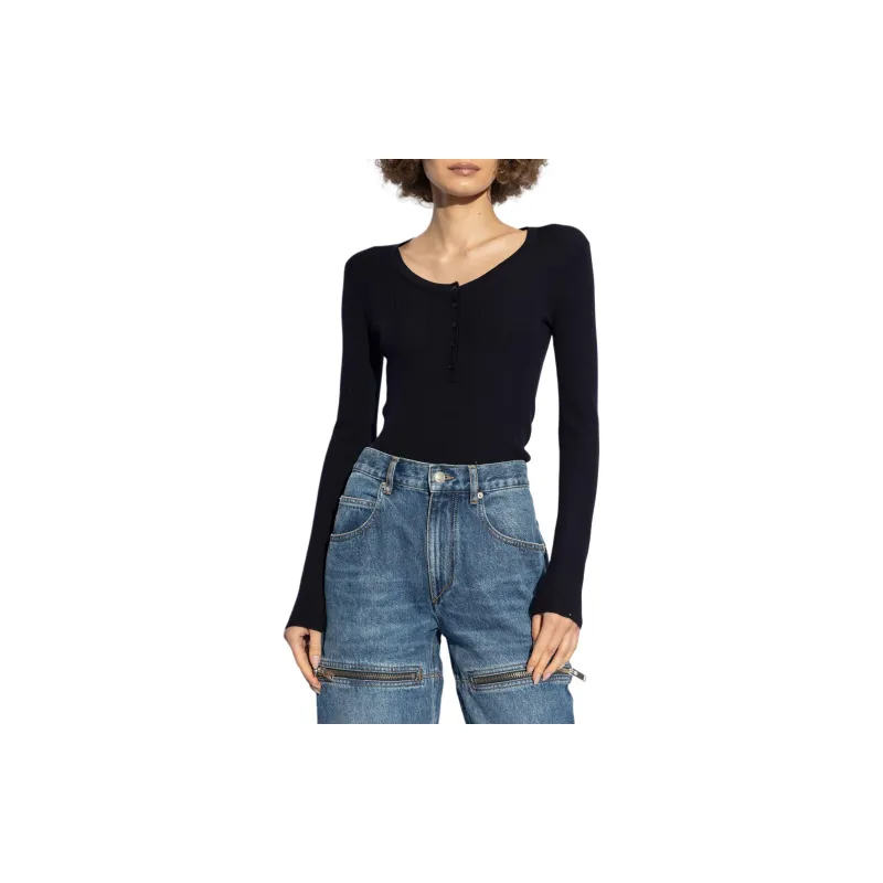 ISABEL MARANT Estine Buttoned Knitted Top-1