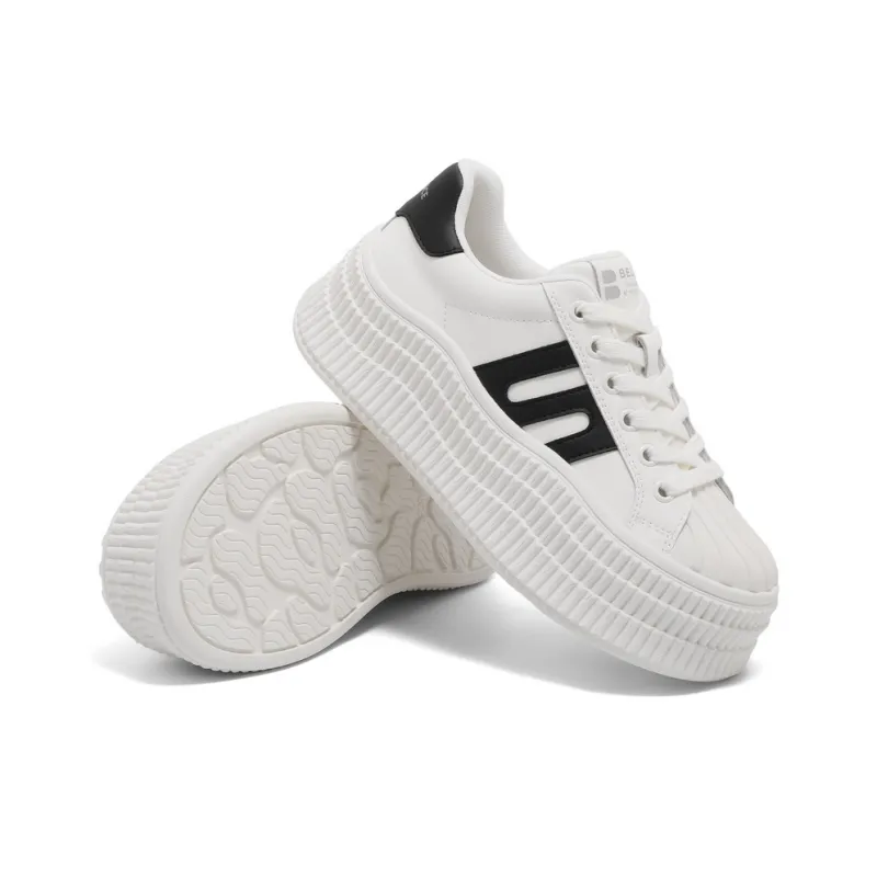 BELLE Anti Slip And Wear Resistant Lightweight Height Increasing Low Top Skateboard Shoes Women's-14